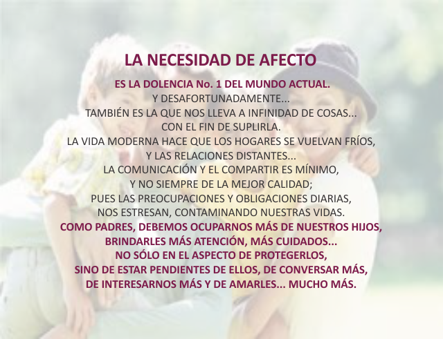 La necesidad de afecto Abril 19 de 2010